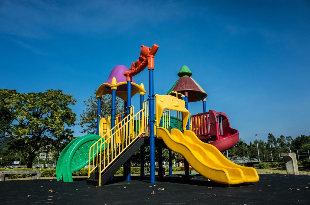 a playground with rubber mulch instead of sand